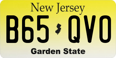 NJ license plate B65QVO