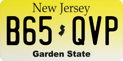 NJ license plate B65QVP