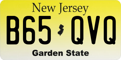 NJ license plate B65QVQ