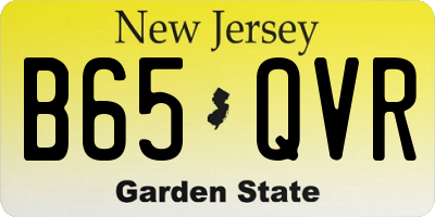 NJ license plate B65QVR