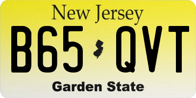 NJ license plate B65QVT