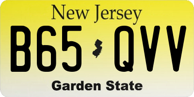 NJ license plate B65QVV
