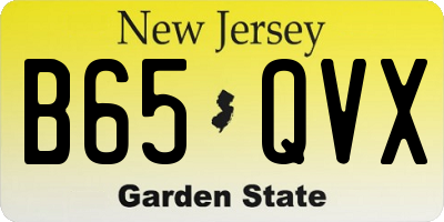 NJ license plate B65QVX