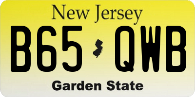 NJ license plate B65QWB