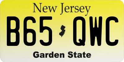 NJ license plate B65QWC