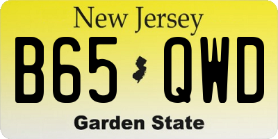 NJ license plate B65QWD