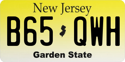 NJ license plate B65QWH
