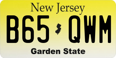 NJ license plate B65QWM