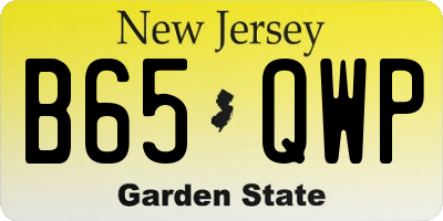 NJ license plate B65QWP