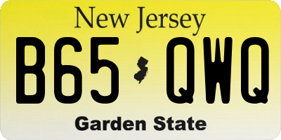 NJ license plate B65QWQ