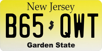 NJ license plate B65QWT