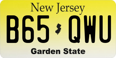 NJ license plate B65QWU
