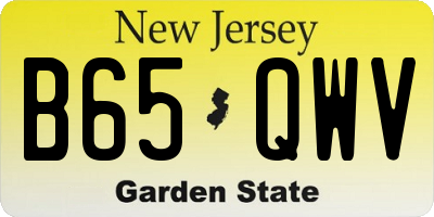 NJ license plate B65QWV