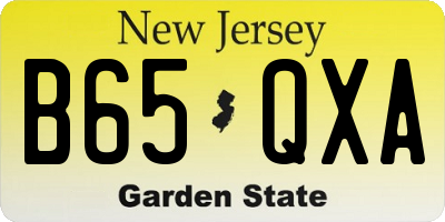 NJ license plate B65QXA