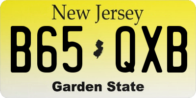 NJ license plate B65QXB