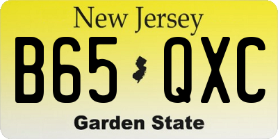 NJ license plate B65QXC