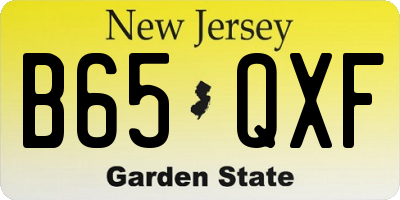 NJ license plate B65QXF