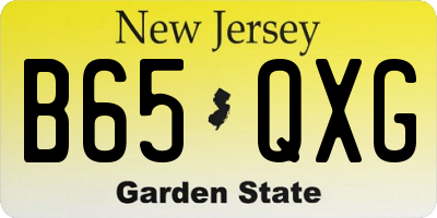 NJ license plate B65QXG