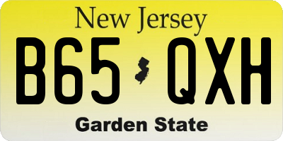 NJ license plate B65QXH