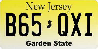 NJ license plate B65QXI
