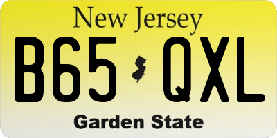 NJ license plate B65QXL
