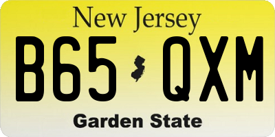 NJ license plate B65QXM