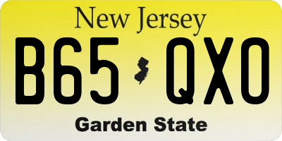 NJ license plate B65QXO