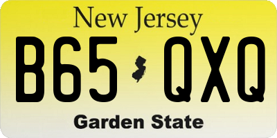 NJ license plate B65QXQ