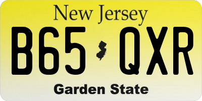NJ license plate B65QXR