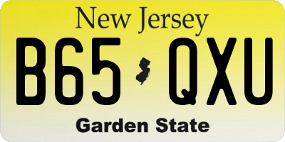 NJ license plate B65QXU