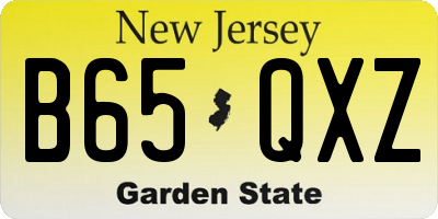 NJ license plate B65QXZ