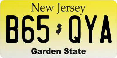 NJ license plate B65QYA