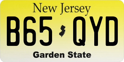 NJ license plate B65QYD