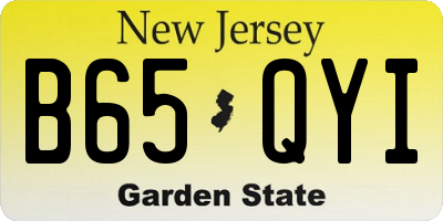 NJ license plate B65QYI