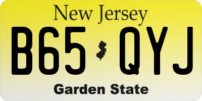 NJ license plate B65QYJ