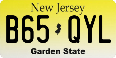 NJ license plate B65QYL