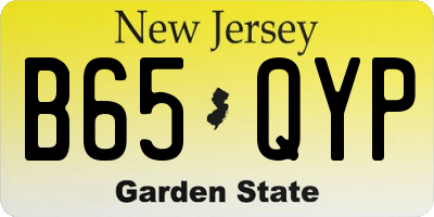 NJ license plate B65QYP