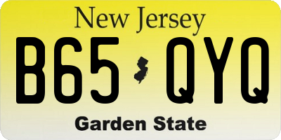NJ license plate B65QYQ