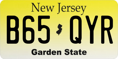 NJ license plate B65QYR