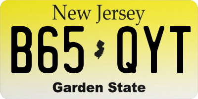 NJ license plate B65QYT