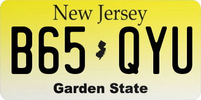 NJ license plate B65QYU