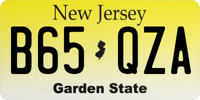 NJ license plate B65QZA