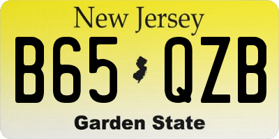 NJ license plate B65QZB