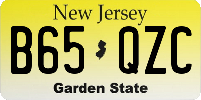 NJ license plate B65QZC
