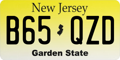 NJ license plate B65QZD