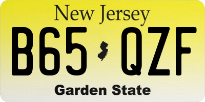 NJ license plate B65QZF