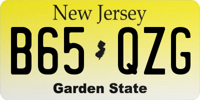 NJ license plate B65QZG
