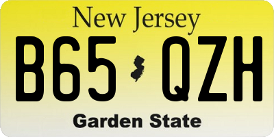NJ license plate B65QZH
