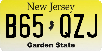 NJ license plate B65QZJ
