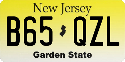 NJ license plate B65QZL
